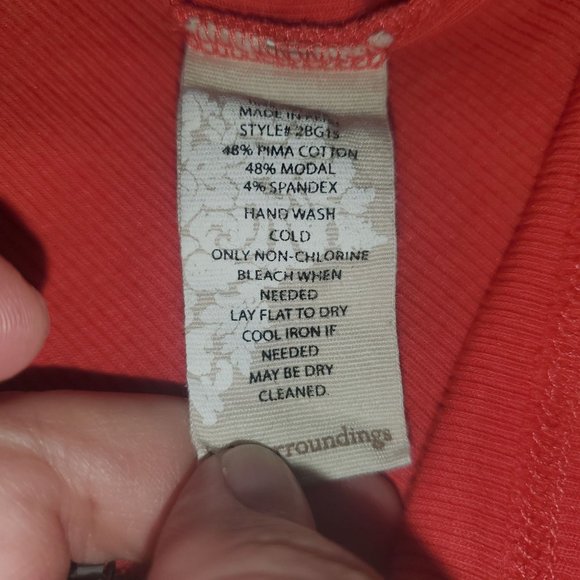 Soft Surroundings Sz S Pink Double V Neck Timely Ribbed Knit Short Sleeve Top - Picture 5 of 8